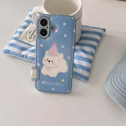 (Buy 1 Get 1 Free) Puppies Are Always Sincere ! Leather Case For iPhone