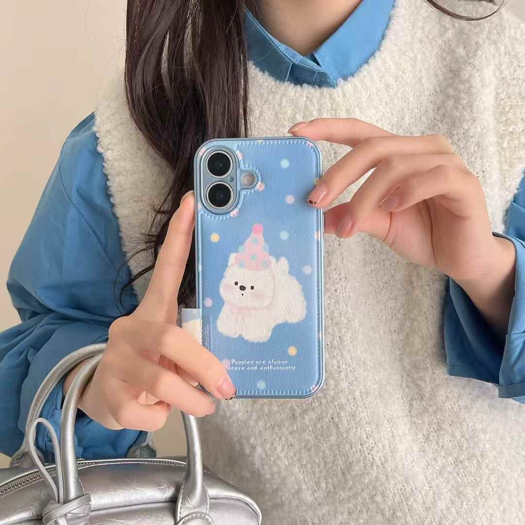 (Buy 1 Get 1 Free) Puppies Are Always Sincere ! Leather Case For iPhone