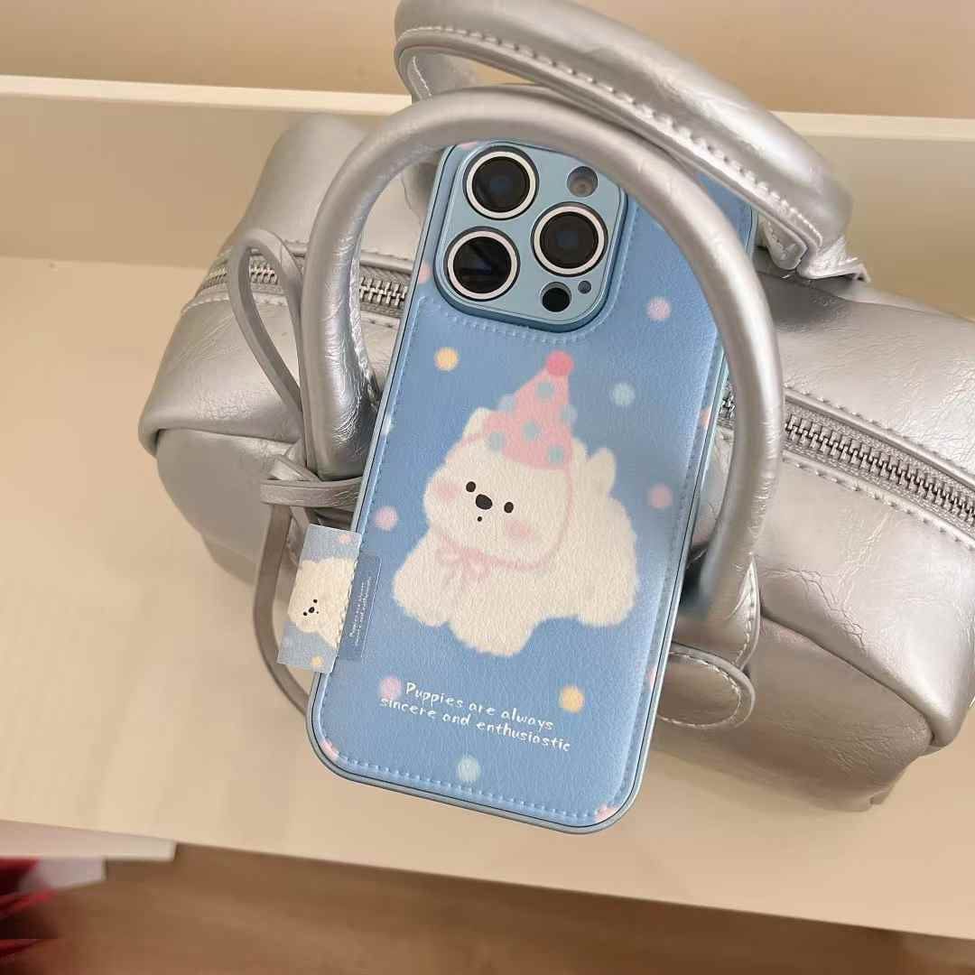 (Buy 1 Get 1 Free) Puppies Are Always Sincere ! Leather Case For iPhone