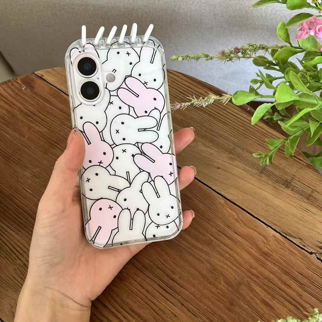 (Buy 1 Get 1 Free) Bunny Pattern Flip Style Silicon Case For iPhone