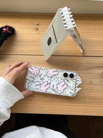 (Buy 1 Get 1 Free) Bunny Pattern Flip Style Silicon Case For iPhone