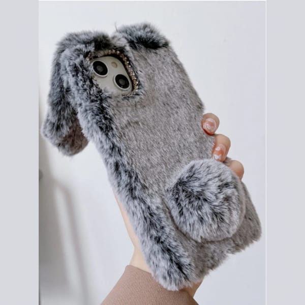(Buy 1 Get 1 Free) Fuzzy Fluffy Bunny Ear Case Cover Iphone