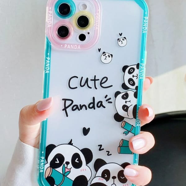 (Buy 1 Get 1 Free) Cartoon Panda 2 Pattern Clear cover Iphone