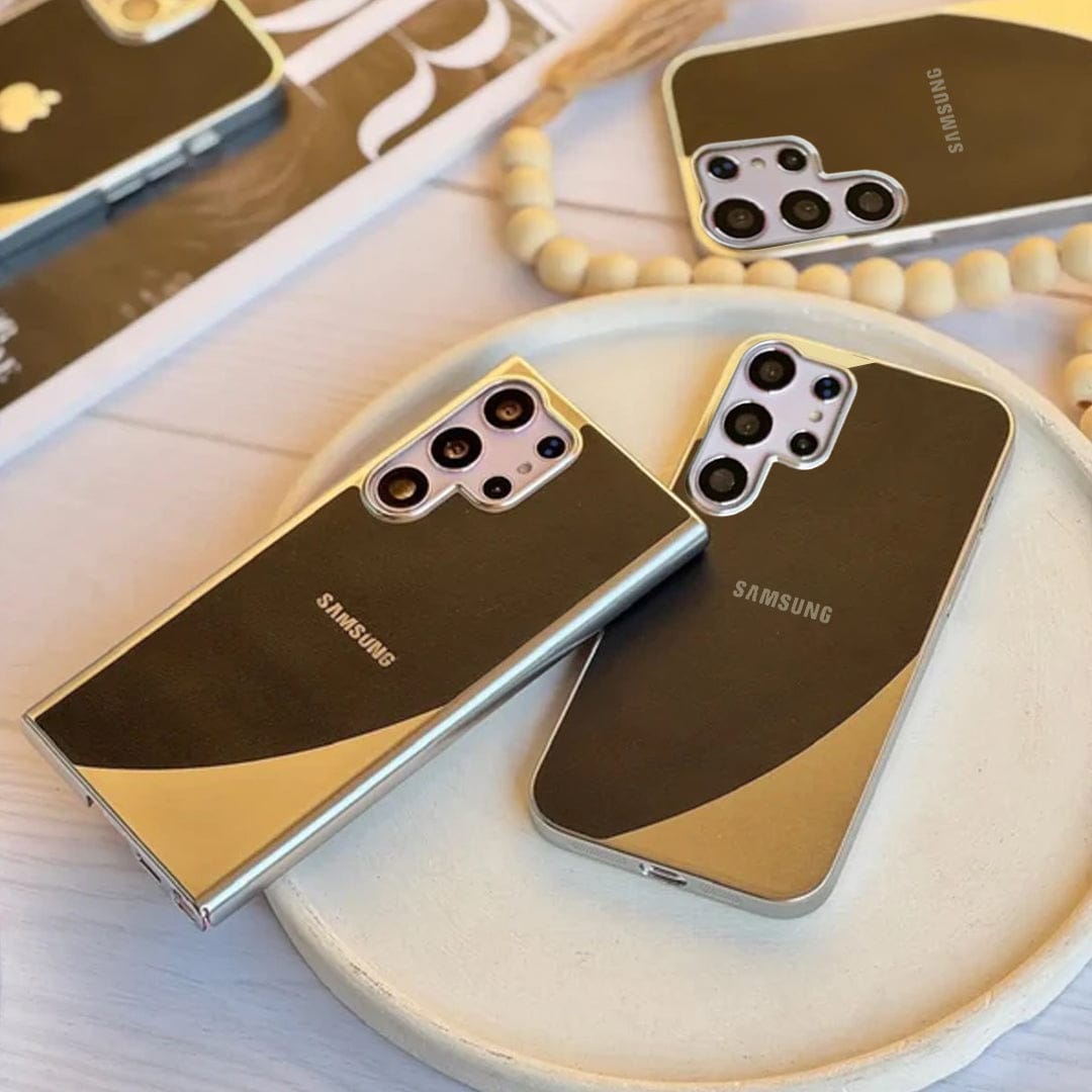 (Buy 1 Get 1 Free) Elegant Luxe Leather Electroplated Case - Samsung