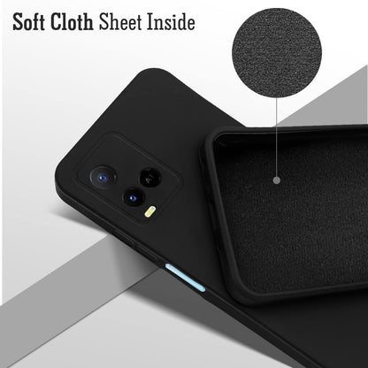 (Buy 1 Get 1 Free) Vivo Y21-Y33S Back Cover (Silicone + Inner Side Cloth) Soft