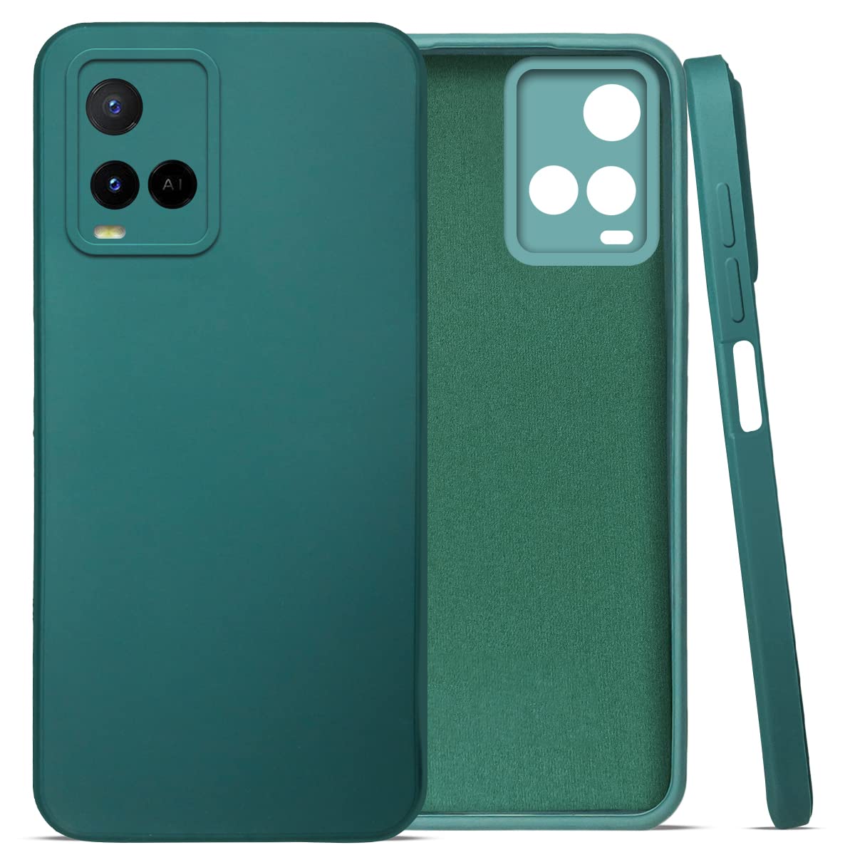 (Buy 1 Get 1 Free) Vivo Y21-Y33S Back Cover (Silicone + Inner Side Cloth) Soft