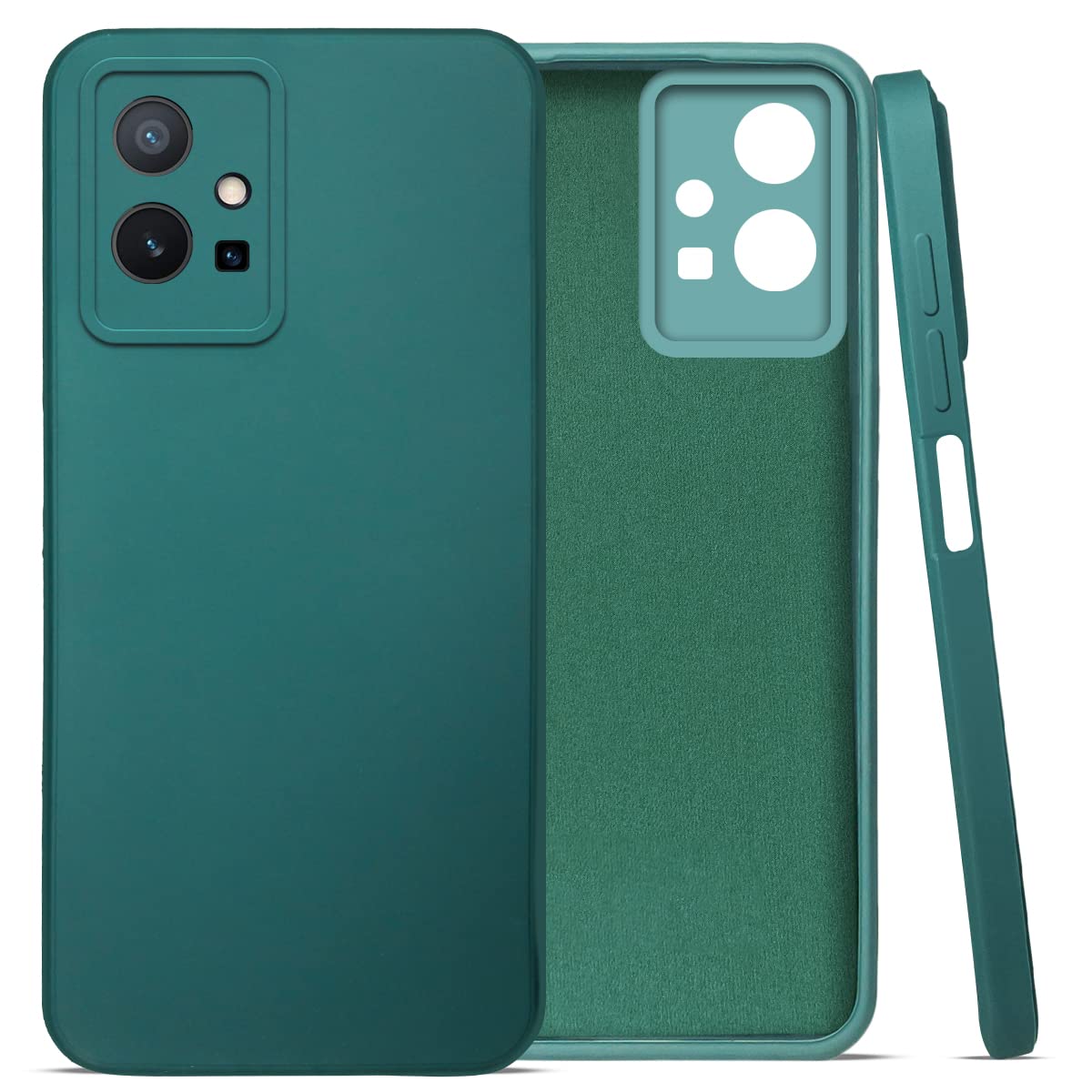 (Buy 1 Get 1 Free) Vivo T1 5G / Y75 (5G) / Y55(5G) / Iqoo Z6 (5G) Mobile Back Cover (Silicone + Inner Side Cloth)