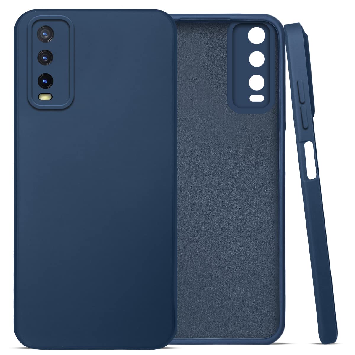 (Buy 1 Get 1 Free) Vivo Y20-Y20i Back Cover (Silicone + Inner Side Cloth) Soft