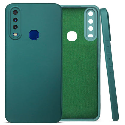 (Buy 1 Get 1 Free) Vivo Y12-Y17-Y15 Back Cover (Silicone + Inner Side Cloth) Soft