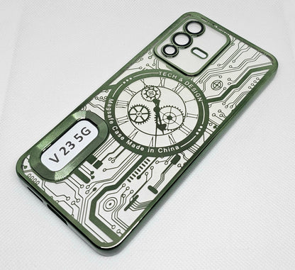 (Buy 1 Get 1 Free) Vivo V23 (5G) Back Cover with CD Watch Machine Design soft