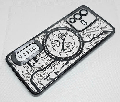 (Buy 1 Get 1 Free) Vivo V23 (5G) Back Cover with CD Watch Machine Design soft