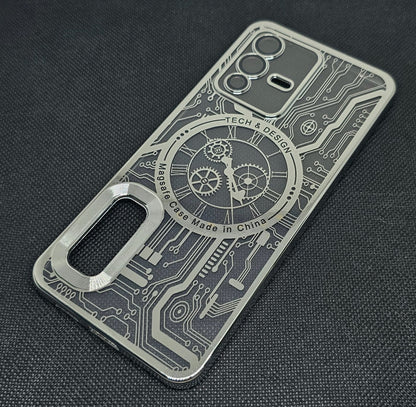 (Buy 1 Get 1 Free) Vivo V23 (5G) Back Cover with CD Watch Machine Design soft