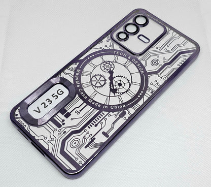 (Buy 1 Get 1 Free) Vivo V23 (5G) Back Cover with CD Watch Machine Design soft