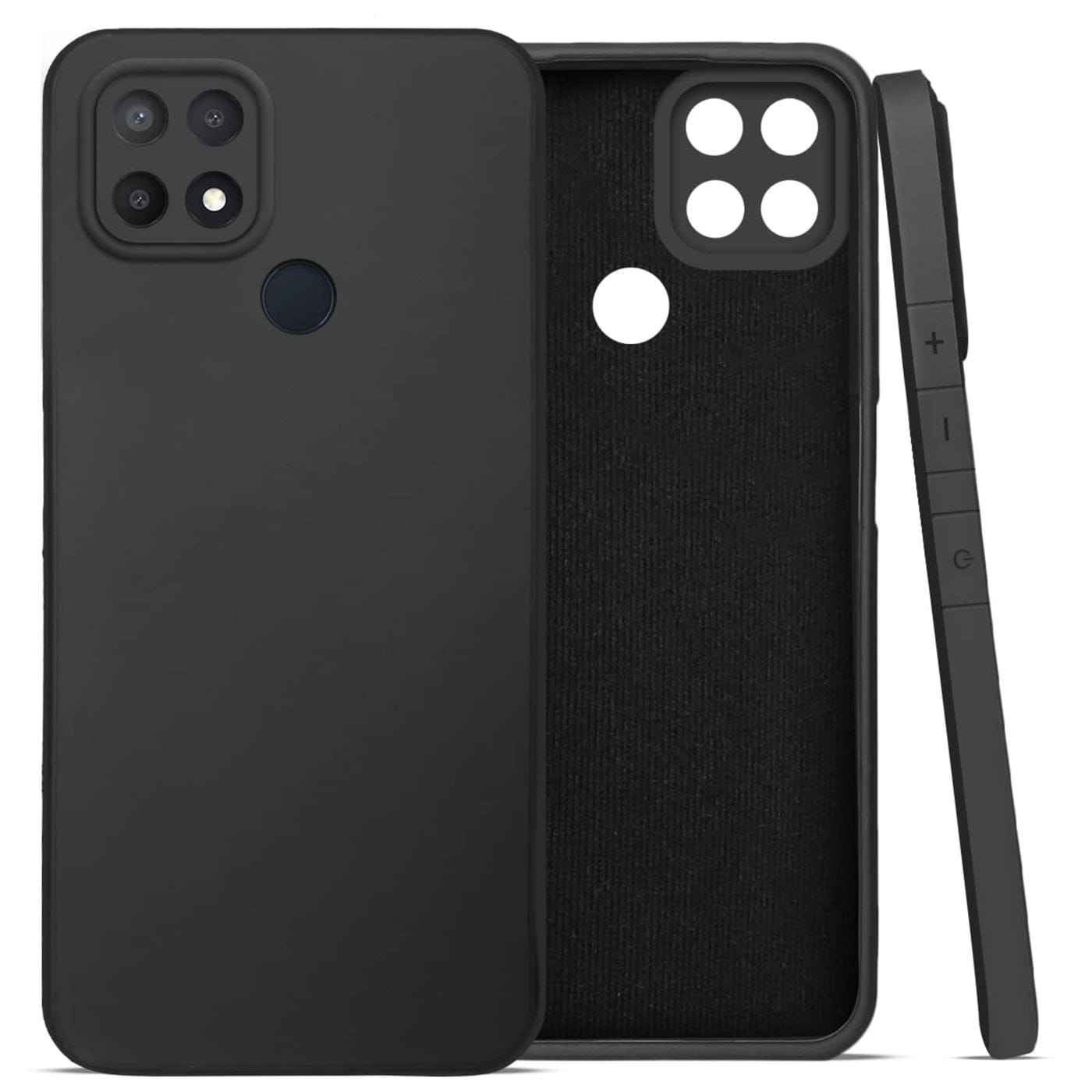 (Buy 1 Get 1 Free) Oppo A15 Back Cover (Silicone + Inner Side Cloth) Soft