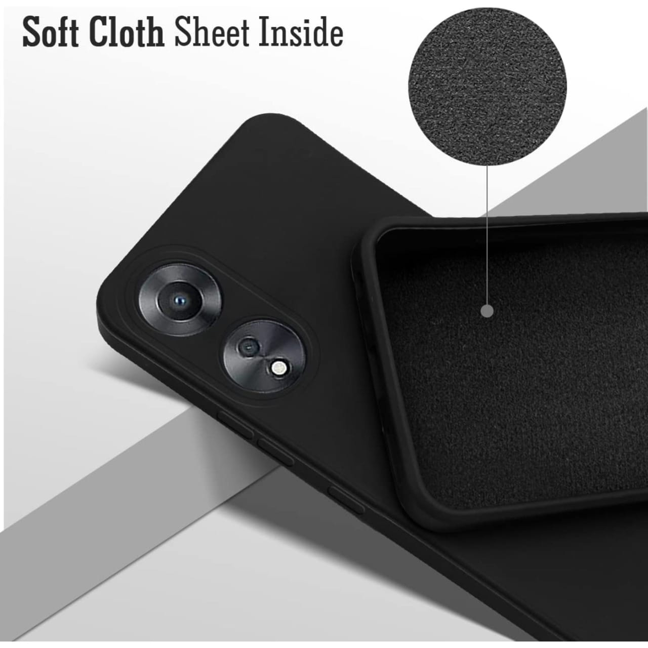 (Buy 1 Get 1 Free) Oppo A78 (5G) Back Cover ( Silicone + Cloth) soft