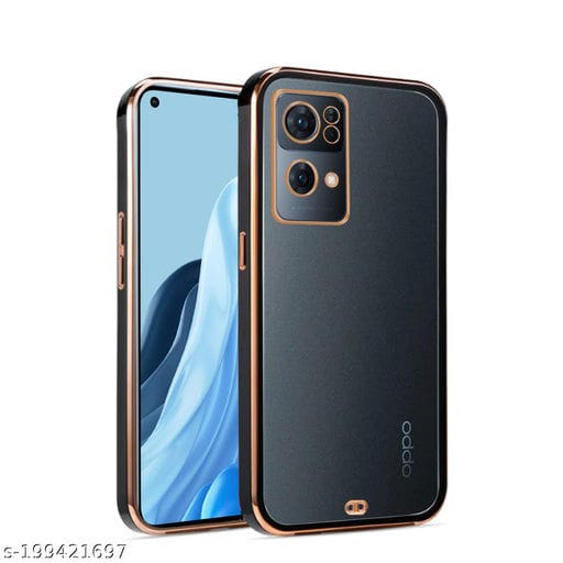(Buy 1 Get 1 Free) Black Electroplated Transparent Case for Oppo Reno 7 5G