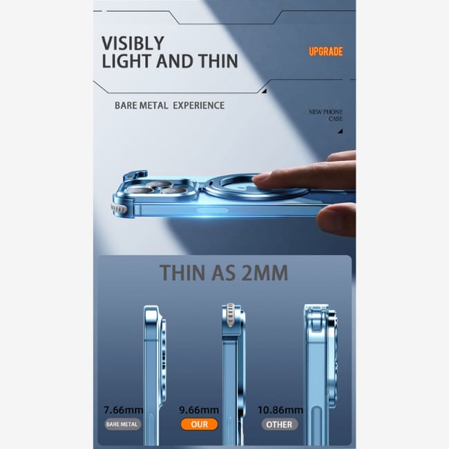 (Buy 1 Get 1 Free) Shockproof Aluminum Frameless Ring iPhone Metal Case