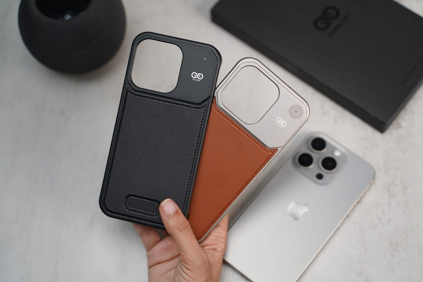 (Buy 1 Get 1 Free) Leather Case With Titanium Frame