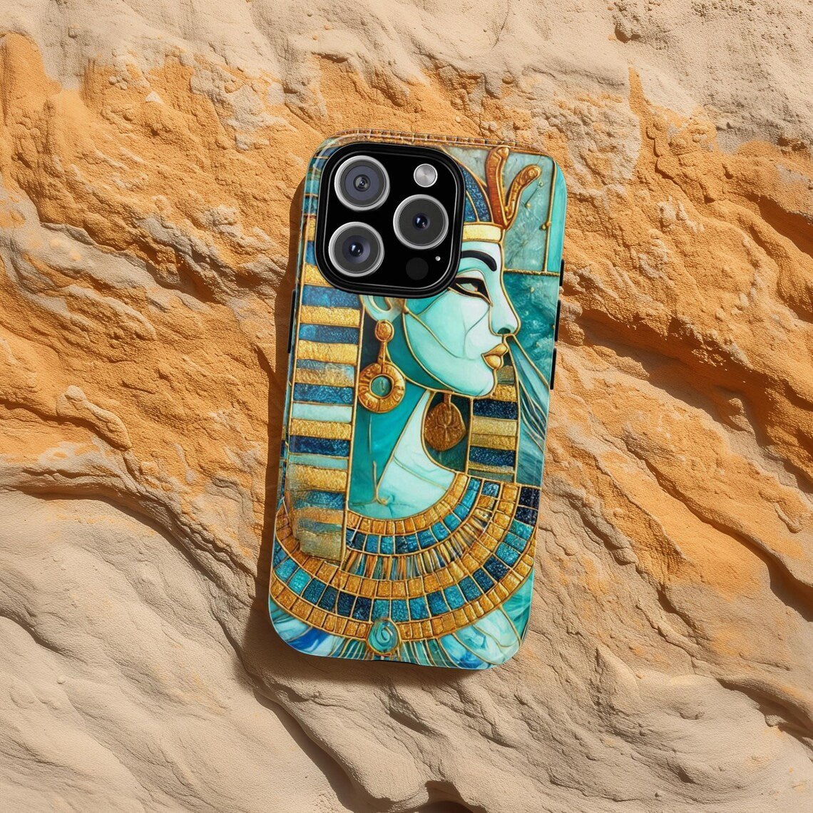 (Buy 1 Get 1 Free) Egyptian Pharaoh Phone Case, Egypt Phone Cases, Gem Stone Phone Case for iPhone