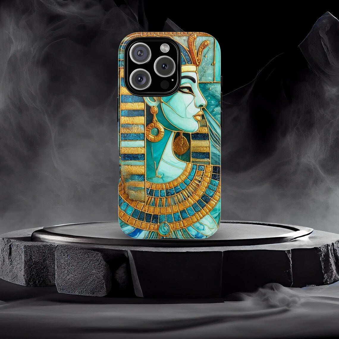 (Buy 1 Get 1 Free) Egyptian Pharaoh Phone Case, Egypt Phone Cases, Gem Stone Phone Case for iPhone