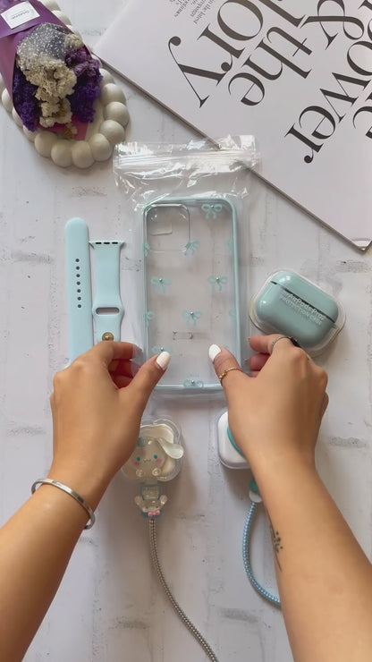 Matching iPhone Case, Airpods Case, Apple Watch Band and Charger Cable Case