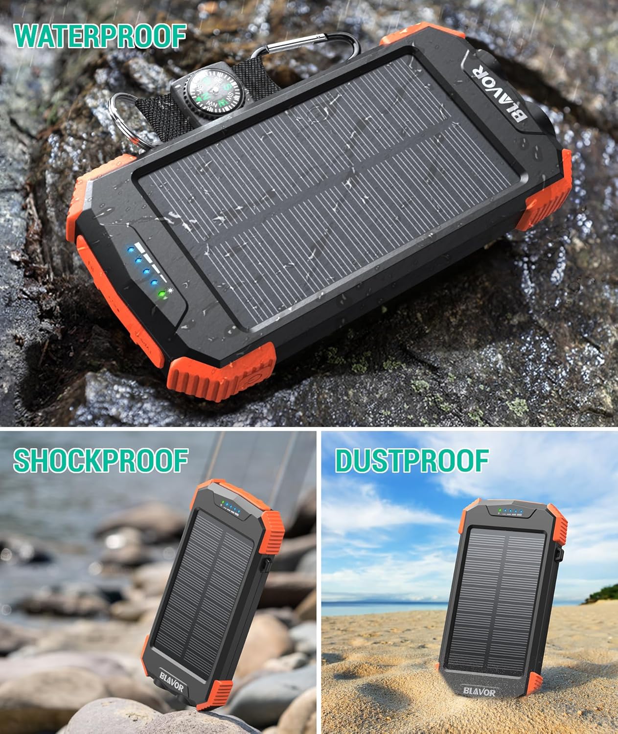 Solar Power Bank, 10,000mAh
